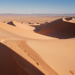 Fototapeta na wymiar 広大で不毛な砂漠