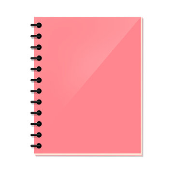 Pink Spiral Notebook Isolated on White