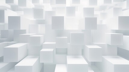 Abstract white background whit 3d cubes block