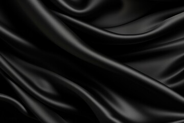 Obraz premium Satin texture black color abstract empty background.