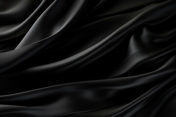 Fototapeta premium Satin texture black color abstract empty background.