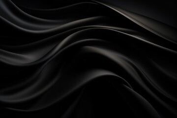 Fototapeta premium Satin texture black color abstract empty background.