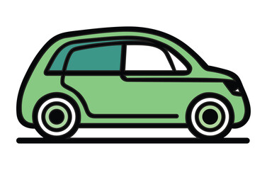 Fototapeta na wymiar Hybrid Vehicle Car Illustration,Electric transportation illustration set.