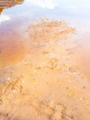 Ferric residua in water flooded Babina mine, Poland. - 642883227