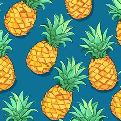 Vector flat illustration of pineapple patterns, 2d vector illustration.