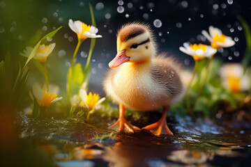 cute baby duck 
