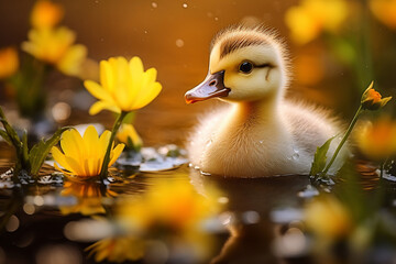 cute baby duck 
