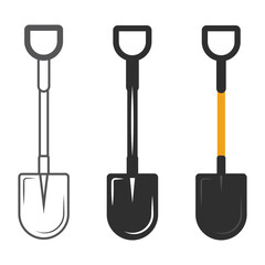 Shovel Vector, Shovel Silhouette Vector,  Hardware Vector, Hardware Clipart, Shovel Clipart, Shovel Outline, Worker elements, Labor equipment, Construction tools, Clipart, Garden tool