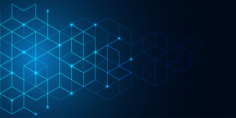 The graphic design elements with isometric shape blocks. Creative vector illustration of abstract geometric background