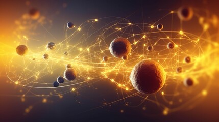 Quantum mechanics, scientific concept of modern physics. AI generated. - obrazy, fototapety, plakaty