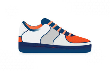 white and orange casual youth sneakers for indoor and outdoor activities, parties, playing, college, traveling and dating