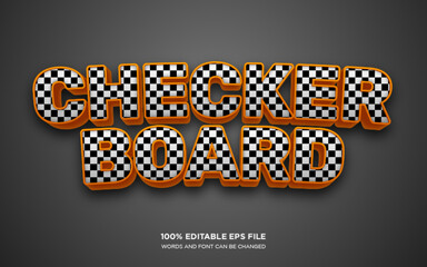 Checker board 3d editable text style effect	