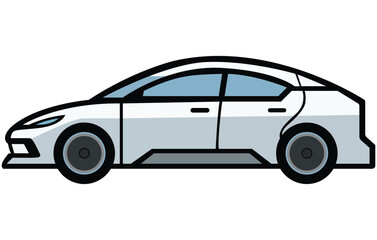 Hybrid Vehicle Car Illustration,Electric transportation illustration set.