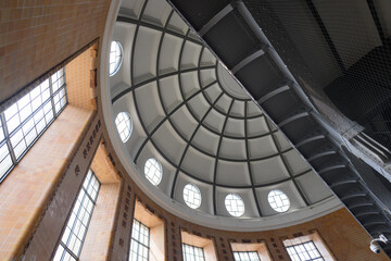 Fototapeta premium Alter Elbtunnel in Hamburg or Old Elbe Tunnel Building Interior Dome