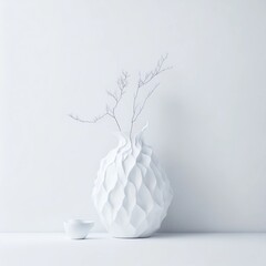 white vase on a wall