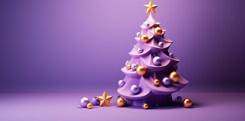 christmas tree on a purple background