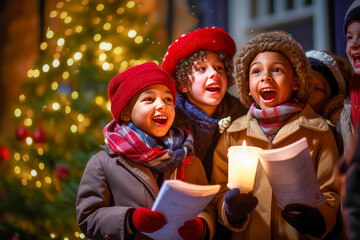 Singing Christmas carols