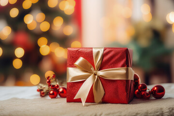 Gift Giving, wrapped presents, gift boxes, generosity associated with Christmas.