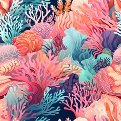 Fototapeta na wymiar Exploring the Vivid Patterns of Coral Reefs