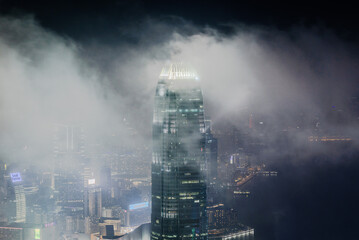 city skyline at night