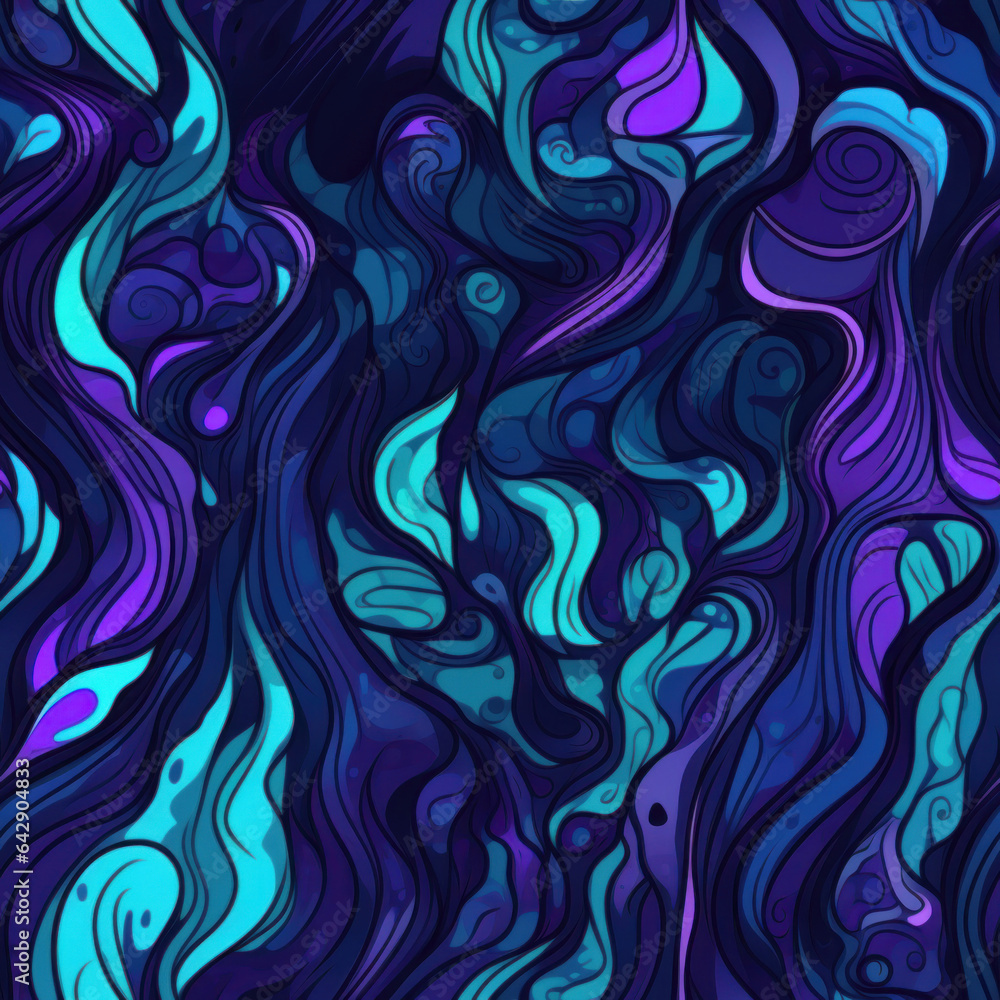 Poster fluid waves abstract seamless pattern