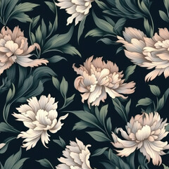 Seamless vintage floral pattern with beautiful flowers. Contemporary design for fabric textile, wedding stationary, wallpaper, DIY, packaging, cards
