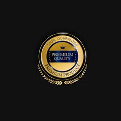 Vector collection of exclusive set of premium gold badge for any design