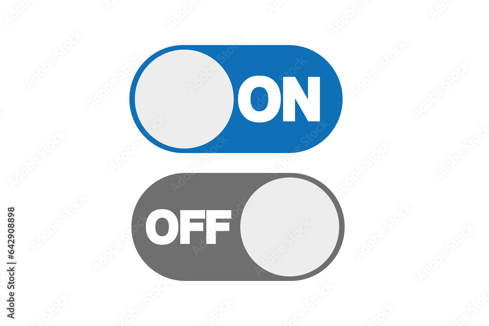 Poster on and off switch toggle. simple flat icon design
