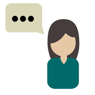 Female Testimonial Logo Icon Design. Chat Icon