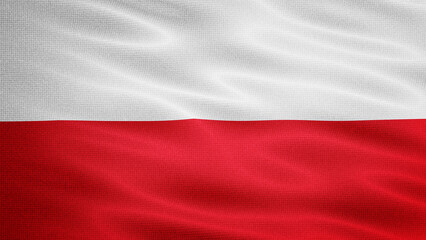 Waving Fabric Texture Of Poland National Flag Graphic Background