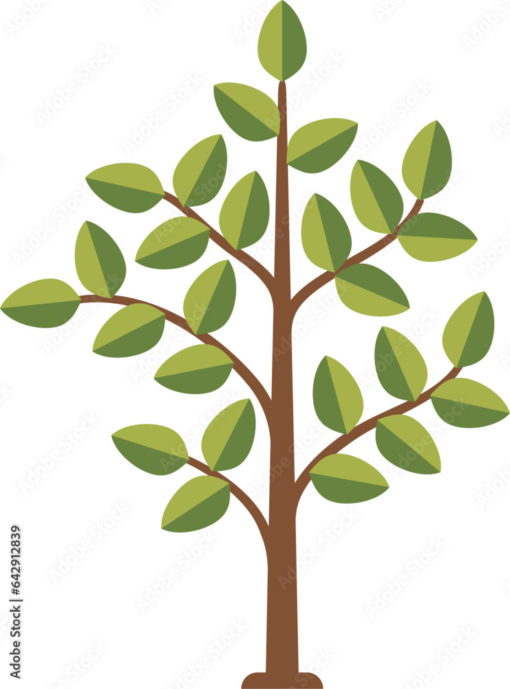 Sticker green tree. growing plant icon. nature symbol