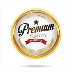 Premium quality badge isolated on white background vector 