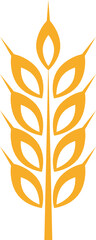 Cereal crop symbol. Harvest sign. Wheat ear
