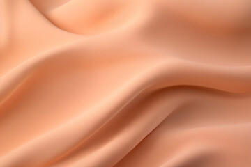 An abstract image featuring apricot-colored waves and shapes on a soft, silky fabric background. The design is elegant and flowing, making it suitable for fashion and textile applications.