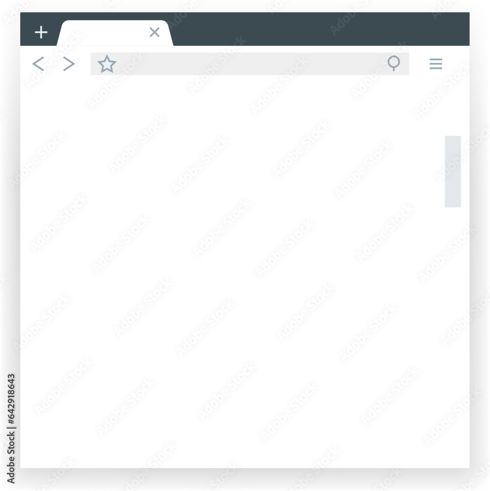 Poster browser window template. empty web app frame