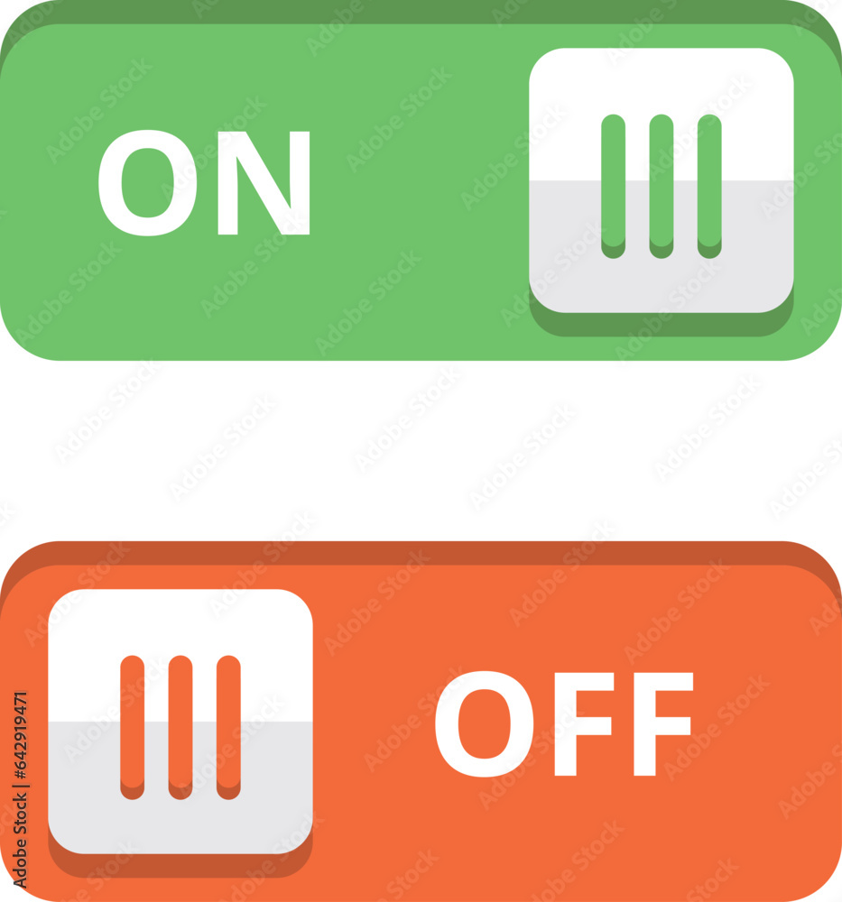 Poster on off toggle in material design style. interface element