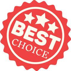 Best choice round badge. Red premium label
