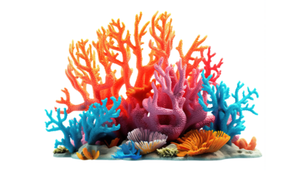 Coral reef isolated on transparent background