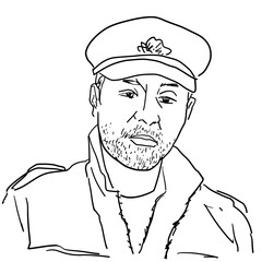sketch of a man with cap