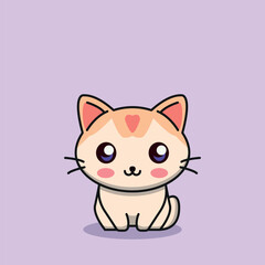 Cute Love Cat Isolated Vector Design