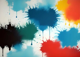 Abstract multicolored watercolor background with spots and splashes