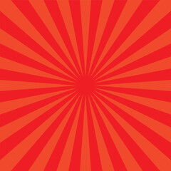 Red burst background. Retro abstract striped design
