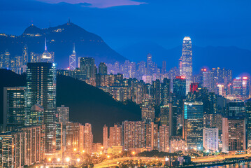 city skyline at night