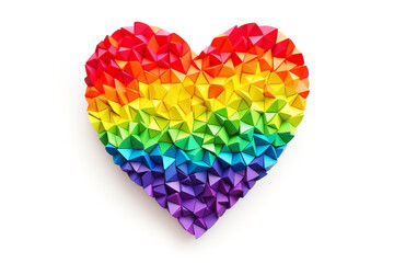 Colored LGBT heart on a white background. AI generated