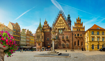 Town Hall in Wroclaw - obrazy, fototapety, plakaty