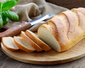 white loaf of bread sliced on a board