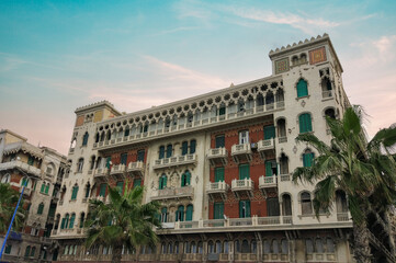 Fototapeta na wymiar Little Venice - Historical Iconic landmark building in Alexandria, Egypt
