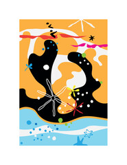 creative card, cover and background with abstract shapes and colors.