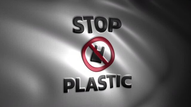 Animated Stop Plastic Symbol Flag
