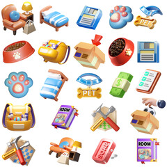 3D icon pet game isometric